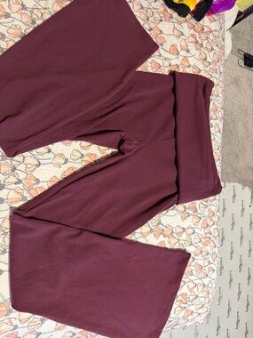 No Boundaries Maroon/Wine Fold-Over Waist Leggings